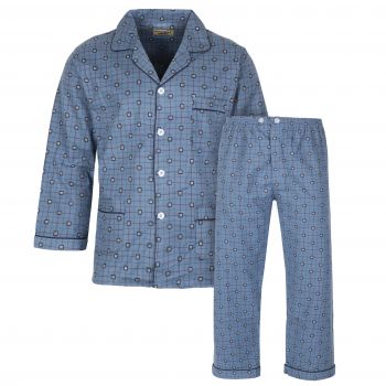 PIŻAMA MĘSKA FLANELOWA ROZPINANA BAWEŁNA 3XL E100