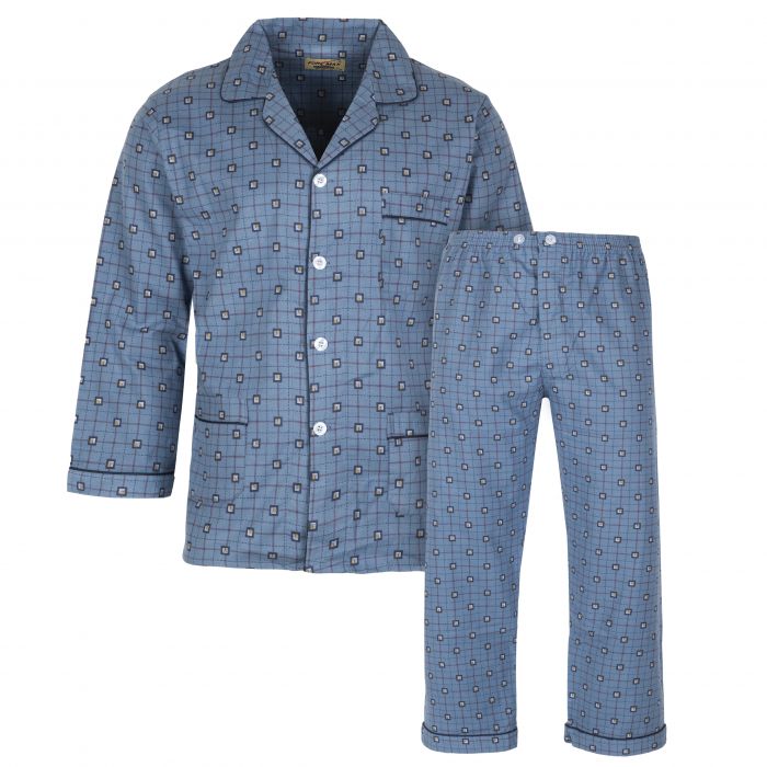 PIŻAMA MĘSKA FLANELOWA ROZPINANA BAWEŁNA 3XL E100