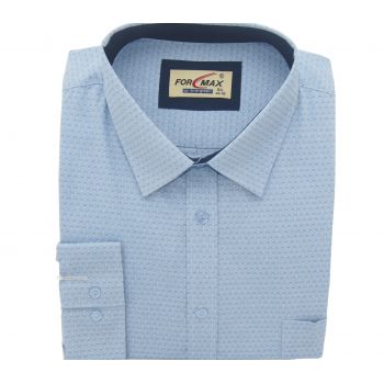 DUŻA KOSZULA MĘSKA NIEBIESKA W TŁOCZONY WZOREK 5XL 49/50 FW93
