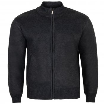 DUŻY SWETER MĘSKI OCIEPLANY NA POLARZE GRAFITOWY SUWAK KIESZENIE 5XL SW791