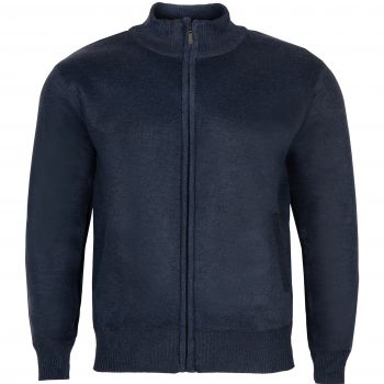 DUŻY SWETER MĘSKI OCIEPLANY NA POLARZE GRANATOWY SUWAK KIESZENIE 4XL SW792