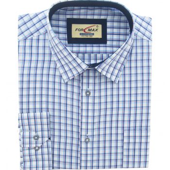 DUŻA KOSZULA MĘSKA BIAŁA W KRATKĘ 49 182-188 FW130