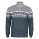 SWETER MĘSKI CIEPŁY NA POLARZE SZARO NIEBIESKI WE WZORY XXL SW733