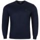 DUŻY SWETER MĘSKI POD SZYJĘ GRANATOWY GŁADKI 5XL SW761