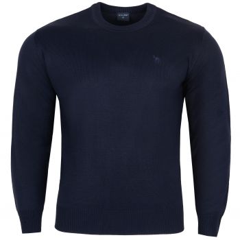 DUŻY SWETER MĘSKI POD SZYJĘ GRANATOWY GŁADKI 5XL SW761