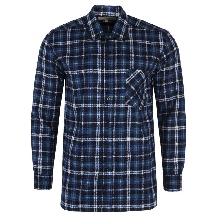 FLANELOWA KOSZULA MĘSKA W KRATKĘ BAWEŁNIANA 41/42 F133