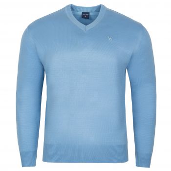 SWETER MĘSKI W SEREK BŁĘKITNY GŁADKI XXL SW863