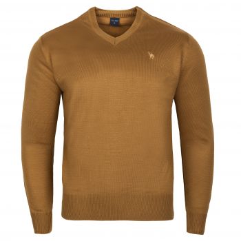 SWETER MĘSKI W SEREK MIODOWY GŁADKI ROZ.M SW864