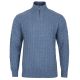 SWETER MĘSKI WEŁNIANY NIEBIESKI ROZSUWANY PÓŁ SUWAK ROZ.M SW851