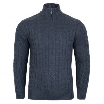 SWETER MĘSKI WEŁNIANY JEANSOWY ROZSUWANY PÓŁ SUWAK ROZ.M SW852