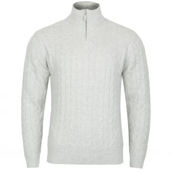 SWETER MĘSKI WEŁNIANY SZARY ROZSUWANY PÓŁ SUWAK ROZ.M SW854