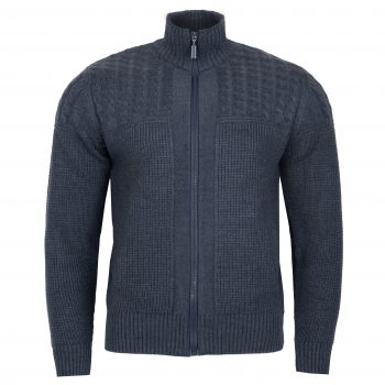 SWETER MĘSKI WEŁNIANY NA SUWAK JEANSOWY ROZSUWANY ROZ.M SW859