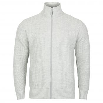 SWETER MĘSKI WEŁNIANY NA SUWAK SZARY ROZSUWANY ROZ.M SW860