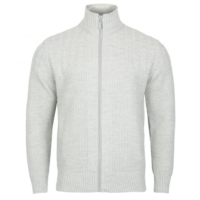 SWETER MĘSKI WEŁNIANY NA SUWAK SZARY ROZSUWANY ROZ.M SW860