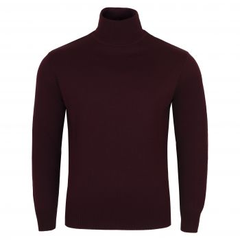 DUŻY GOLF MĘSKI WEŁNIANY CIENKI SWETER BORDOWY 4XL SW511