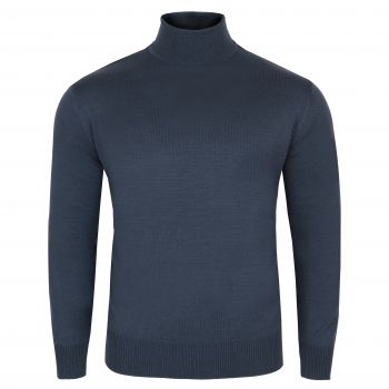 DUŻY GOLF MĘSKI WEŁNIANY CIENKI SWETER JEANSOWYY 3XL SW512