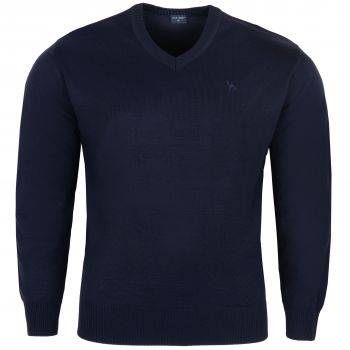 DUŻY SWETER MĘSKI W SEREK GRANATOWY GŁADKI 6XL SW759