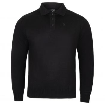 POLO SWETER MĘSKI WEŁNIANY CZARNY Z KOŁNIERZYKIEM XL SW874