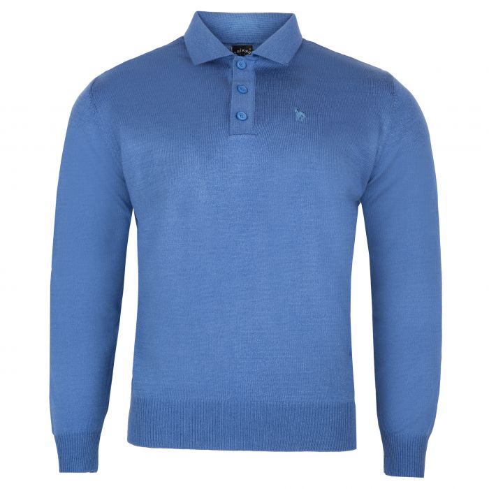 POLO SWETER MĘSKI WEŁNIANY NIEBIESKI Z KOŁNIERZYKIEM XL SW876