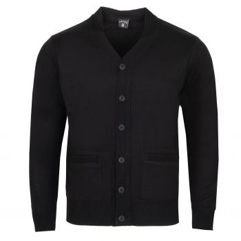 ROZPINANY SWETER MĘSKI WEŁNIANY CZARNY NA GUZIKI XL SW881