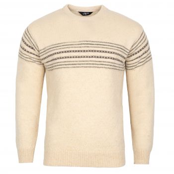 SWETER MĘSKI BEŻOWY POD SZYJĘ SZETLAND XXL SW882
