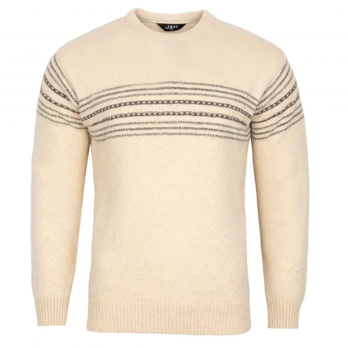 SWETER MĘSKI BEŻOWY POD SZYJĘ SZETLAND XXL SW882