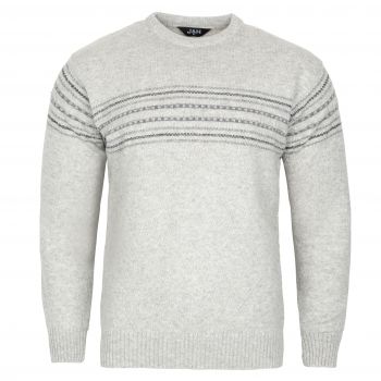 SWETER MĘSKI JASNO SZARY POD SZYJĘ SZETLAND ROZ.L SW884