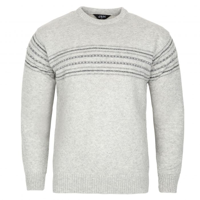 SWETER MĘSKI JASNO SZARY POD SZYJĘ SZETLAND ROZ.L SW884
