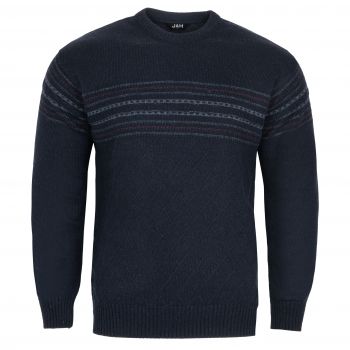 SWETER MĘSKI GRANATOWY POD SZYJĘ SZETLAND ROZ.L SW885