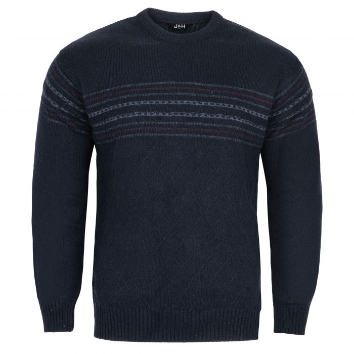 SWETER MĘSKI GRANATOWY POD SZYJĘ SZETLAND ROZ.L SW885