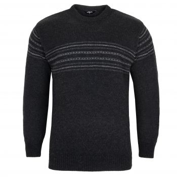 SWETER MĘSKI GRAFITOWY POD SZYJĘ SZETLAND ROZ.L SW886