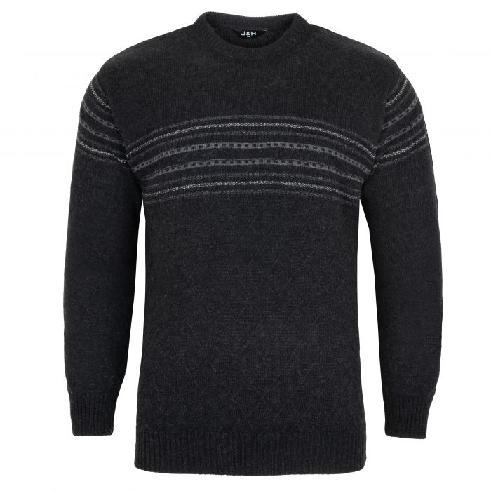 SWETER MĘSKI GRAFITOWY POD SZYJĘ SZETLAND XL SW886