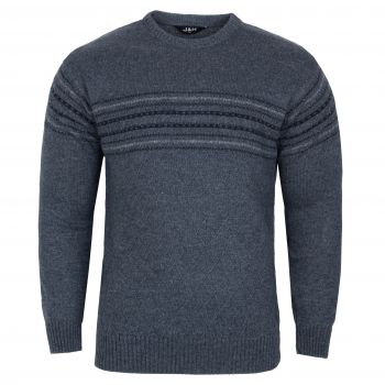 SWETER MĘSKI JEANSOWY POD SZYJĘ SZETLAND XL SW887