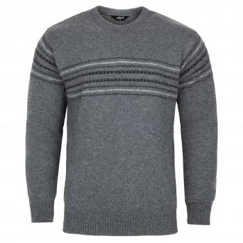SWETER MĘSKI STALOWY POD SZYJĘ SZETLAND ROZ.L SW889