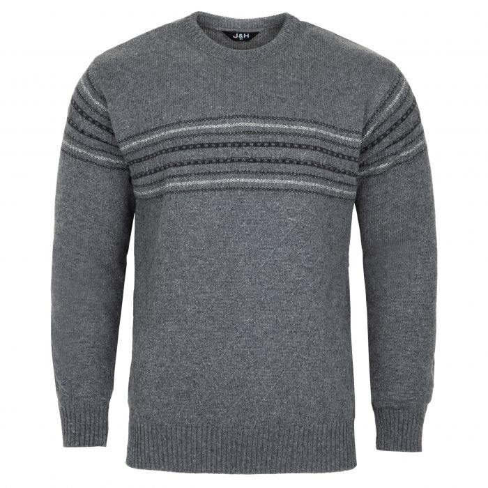 SWETER MĘSKI STALOWY POD SZYJĘ SZETLAND XL SW889