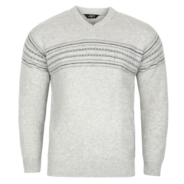 SWETER MĘSKI JASNO SZARY W SEREK SZETLAND ROZ.M SW891