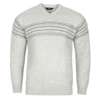 SWETER MĘSKI JASNO SZARY W SEREK SZETLAND ROZ.L SW891