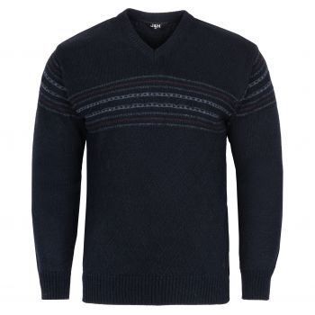 SWETER MĘSKI GRANATOWY W SEREK SZETLAND ROZ.L SW893