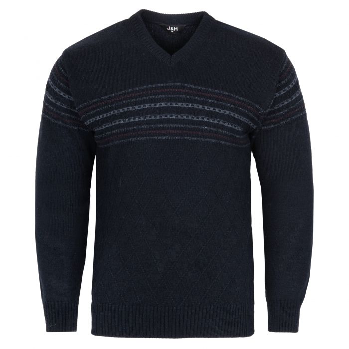 SWETER MĘSKI GRANATOWY W SEREK SZETLAND ROZ.L SW893