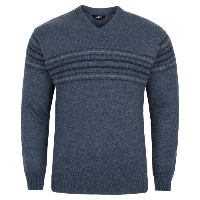 SWETER MĘSKI JEANSOWY W SEREK SZETLAND ROZ.M SW894