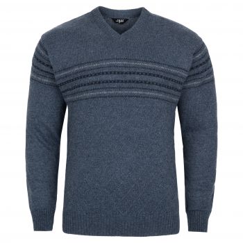 SWETER MĘSKI JEANSOWY W SEREK SZETLAND ROZ.L SW894