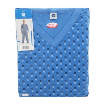 DUŻA PIŻAMA MĘSKA 100% BAWEŁNY PRODUKT POLSKI DŁUGI RĘKAW 4XL 2-112