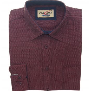 KOSZULA MĘSKA BORDOWA TŁOCZONY WZÓR 43 176-184 FW140