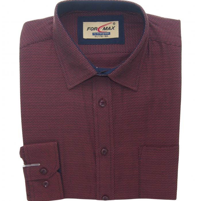 KOSZULA MĘSKA BORDOWA TŁOCZONY WZÓR 43 176-184 FW140