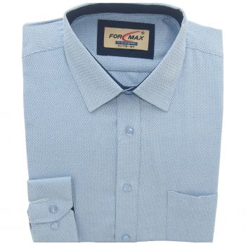 KOSZULA MĘSKA NIEBIESKA TŁOCZONY WZÓR ZE STRUKTURĄ 41 176-184 FW154