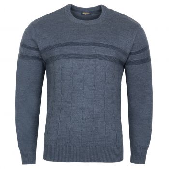 SWETER MĘSKI WEŁNIANY JEANSOWY POD SZYJĘ ROZ.L SW868