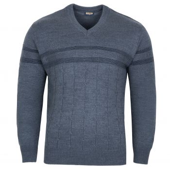 SWETER MĘSKI WEŁNIANY JEANSOWY W SEREK ROZ.M SW871