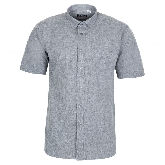 LNIANA KOSZULA MĘSKA STALOWA KRÓTKI RĘKAW 3XL 45/46 KL20