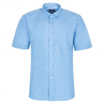 LNIANA KOSZULA MĘSKA NIEBIESKA KRÓTKI RĘKAW 3XL 45/46 KL23