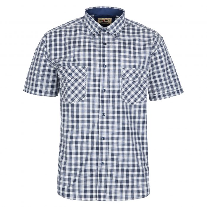 KOSZULA MĘSKA W KRATKĘ 100% BAWEŁNY DWIE KIESZENIE XL 42/43 FS187KR